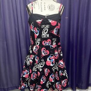 Black and Pink luv sucks Panda Mini Dress